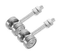 Sliding Door Roller Assembly,2pcs White 2 Wheel Trolley Assembly Dual Bearings Replacement for Strut Channel Window Hardware