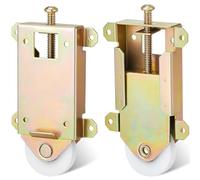 Sliding Door Roller Assembly with Nylon Concaved Wheels and Ball Bearings, 1-1/2 Inch Wheels, 2-1/2 Inch Hole Centers, Closet Door Hardware