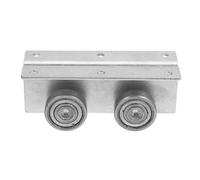 Sliding Door Roller Pulley Core, Galvanized Steel Bearing Assembly | Silver Finish, 20mm Spacing and M6 Holes, for Patio Doors, Glass Screens and Barn Systems