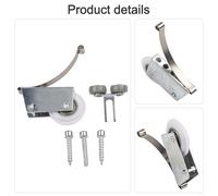 Sliding Door Roller Wheels Set for Wardrobe, Glass & Bathroom Sliding Doors - Heavy-Duty Iron Upper and Lower Pulley Rollers with Screws, 5.6 x 3.5