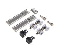 Sliding Door Roller Wooden Door Hanging Wheel Silent Guide Rail Pulley Plug-in Bathroom Kitchen Sliding Top Track for Wardrobe(Plug-in style,4m)