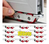 Sliding Door Rollers 10/1Set Window Door Rollers Kits | Replacement Double-Wheel Sliding Shower Door Roller Bearing Wheel Runners Hardware Supplies(Flat-(with screw))