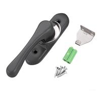 Sliding Door Security Lock Bidirectional Crescent Style with Stainless Steel Construction and 360 Degree Rotatable Hook for Plastic Steel and Aluminum Alloy Window Frames (2 grey)