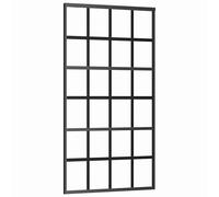 vidaXL Sliding Door Barn Door Sliding Door Panel ESG Glass and Aluminium Black