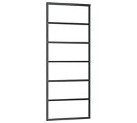vidaXL Sliding Door Barn Door Sliding Door Panel ESG Glass and Aluminium Black