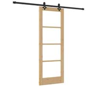 Sliding Door Solid Pine Wood and Glass Interior Space Saver Modern Chic vidaXL