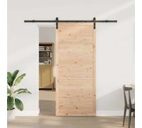 Sliding Door Solid Pine Wood Natural 100x208cm Rustic Modern Barn Interior Track