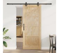 Sliding Door Solid Pine Wood Natural 86x211 cm Modern Space-Saving Quiet Indoor