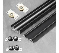 Sliding Door Track Hardware for Closet1 Adjustable System Black 100cm (39.4in) Perfect for Shoe nizer Smooth Sliding Cabinet Doors
