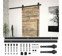 Sliding Door Track Kit Black Powder-Coated Steel 200cm Rails 100kg Capacity Pro