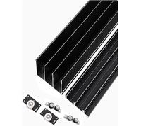 Sliding Door Track Kit for Closet, 3 No Groove Wardrobe Rail Program, Aluminum Alloy Cabinet,Partition Panels(110cm/43in)