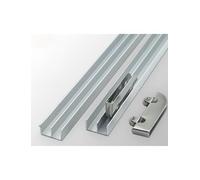 Sliding Door Track Kit for Glass Panels - Double Track with Wheels for Easy DIY Installation in Display Cabinets, Wardrobes, and Closets