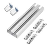 Sliding Door Track Rail, Sliding Door Hardware Kit Ceiling Mounted Track with 8 Wheel Hanger Set Floor Guide Multiple Sizes Pack of 1 Set(80 in/203.2 cm)