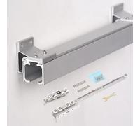 Sliding Door Track Rail, Sliding Door Track Rail Kit with Soft Close Mechanism 8 Wheels Hangers for 20-50mm Door Panels Max Load 220lbs Multiple Sizes(90 in/228.6 cm)