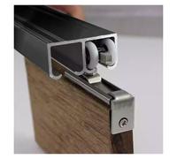 Sliding Door Track Rail, Soft Close Aluminum Pocket Door Track Set Fits 1.2-2 in Multicolor 24-120 in(Black,36in/91.44cm)