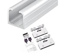 Sliding Door Track Replacement Rail for 15m Glass Doors HeavyDuty Hardware with 8 Rollers Silver Finish 3.1m/10.2ft LengthIdeal for Smooth Operation