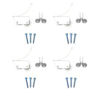 Sliding Door Track Roller Wheels 4 Sets Silver Iron Nylon