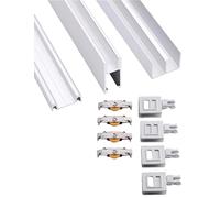 Sliding Door Track Set, Dual Track Sliding Door Hardware Kit for 8mm Glass Cabinets Bookshelves Kitchens - Heavy-Duty Quiet Rollers Smooth Gliding Display Cabinets Wardrobes Closet Doors
