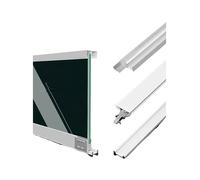 Sliding Door Track Set, Quiet Heavy-Duty Rollers Sliding Door Hardware Kit for 8mm Glass Cabinets Bookshelves - Smooth Gliding Track Wardrobes Closet Display Doors