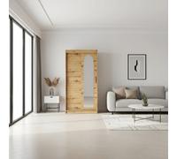 Sliding Door Wardrobe Selfie 62Cm Durable Laminated Board With Pvc Finish Practical Storage Solution Artisan Oak With Drawers