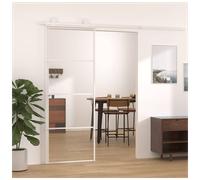 Sliding Door White 76x205cm Clear ESG Glass Aluminium Slim 5mm 2cm MountInclKit