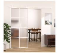 Sliding Door White 90x205cm Aluminium Powder-Coated Frosted 5mm ESG Glass 20mm.
