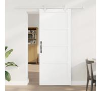 Sliding Door White Solid Pine Wood 83x202cm Space-Saving Modern Smooth Interior