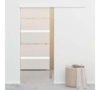 Sliding Door with ESG Glass, Room Divider, Silver, 76 x 205 cm