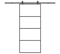 Sliding Door with Hardware Set Barn Door Tempered Glass and Aluminium vidaXL