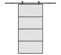 Sliding Door with Hardware Set Barn Door Tempered Glass and Aluminium vidaXL