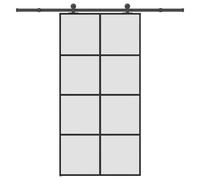 Sliding Door with Hardware Set Barn Door Track ESG Glass and Aluminium vidaXL