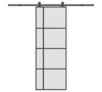 Sliding Door with Hardware Set Barn Door Track ESG Glass and Aluminium vidaXL