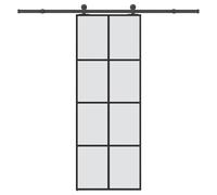 Sliding Door with Hardware Set Barn Door Track ESG Glass and Aluminium vidaXL