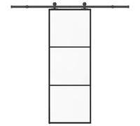 Sliding Door with Hardware Set Home Barn Door ESG Glass and Aluminium vidaXL