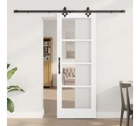 Sliding Door with Hardware Set White 73.5x198.5 cm Solid Wood Pine Berkfield Home Multi One Size