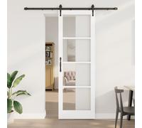 Sliding Door with Hardware Set White 78x232 cm Solid Wood Pine Berkfield Home Multi One Size
