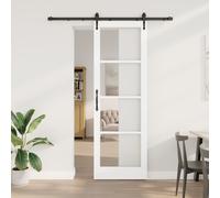 Sliding Door with Hardware Set White 78x232 cm Solid Wood Pine Berkfield Home Multi One Size