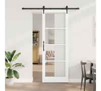 Sliding Door with Hardware Set White 83x232 cm Solid Wood Pine Berkfield Home Multi One Size