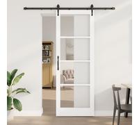 Sliding Door with Hardware Set White 83x232 cm Solid Wood Pine Berkfield Home Multi One Size