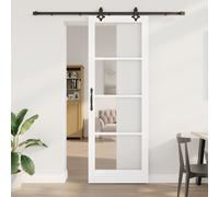 Sliding Door with Hardware Set White 83x232 cm Solid Wood Pine Berkfield Home Multi One Size