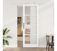 Sliding Door with Hardware Set White 83x232 cm Solid Wood Pine Berkfield Home White One Size