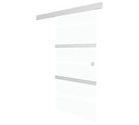 Sliding Door with Soft Close ESG Glass and Aluminium 90 x 205 cm Frosted Glass Sliding Design for Indoor Living Room Including Slide Rail, Door Stop, Door Knob, Mounting Accessories, Space-Saving and