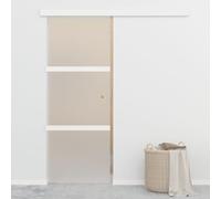 Sliding Door with Soft Stops ESG Glass and Aluminium 76x205 cm Berkfield Home Silver One Size