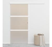 Sliding Door with Soft Stops ESG Glass and Aluminium 90x205 cm Berkfield Home Silver One Size