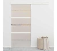 Sliding Door with Soft Stops, ESG Glass and Aluminium, 90x205 cm, Quiet Operation, Space-Saving Design, Interior Barn Style Door for Home and Office