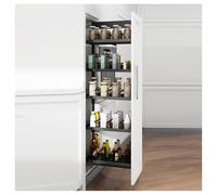 Sliding Drawer for 3-7 Level Cabinets Soft Rail Storage Basket Tall Shelf with Divider (210x370x5 Levels) - Maximize Space & Declutter Your Home