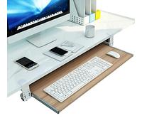Sliding Drawer Orga for Desk with UnderDesk Rails Easy NoDrill Installation Wooden Office Extension with Wrist Support and Mouse Shelf for SpaceSaving