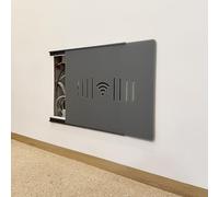 Sliding Electrical Fuse Box Cover Cabinet with Self Adhesive Rail Extra Thin Decorative Electric Meter Box for Home Gray Wall Cover for Bedroom (40 x 30cm 15.7 x 11.8")