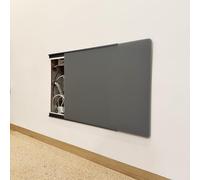 Sliding Electrical Panel Cover Extra Thin Fuse Box Cabinet with Self Adhesive Rail Decorative Gray Meter Box Cover for Home Bedroom 21.7" x 17.7" (55 x 45cm)