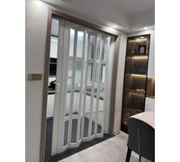 Sliding Folding Door for Small Spaces, Retractable Screen Gate for Closet Wardrobes, Custom Size Fit for Bathroom Kitchen